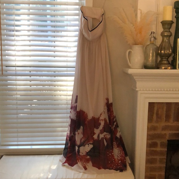 Stunning Free People NWT Maxi, Nude with black and red flowers, strapless - Picture 3 of 15
